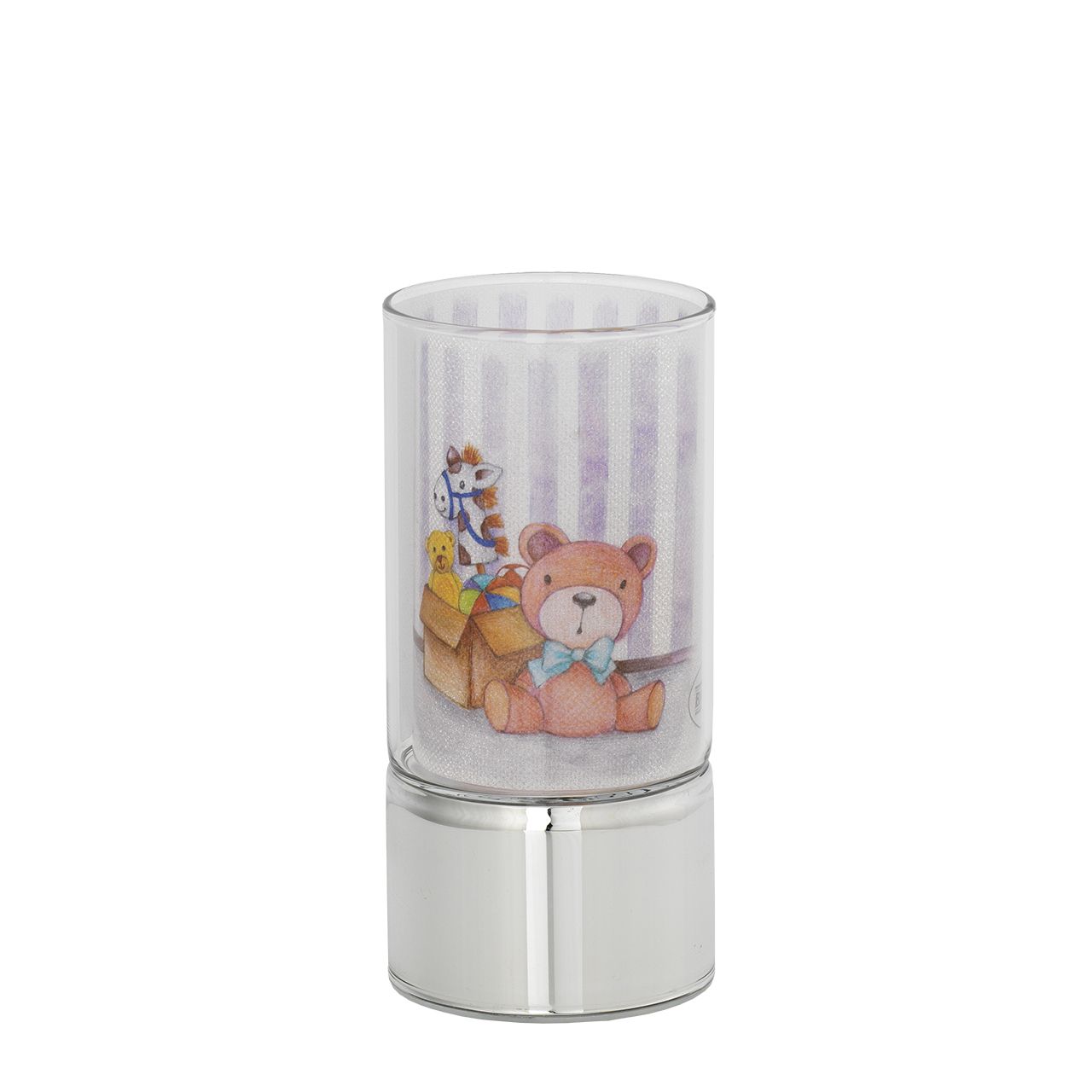 LAMPADA IN VETRO 7x15 CON DECORO SCATOLA GIOCHI